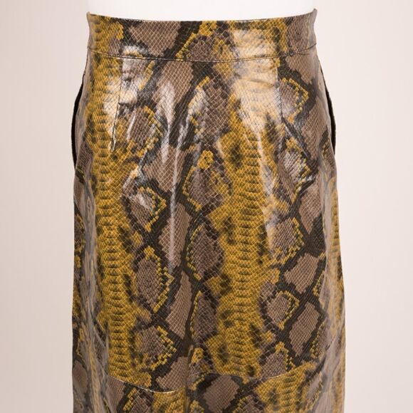 Zara Skirt Snake Print A-Line XS Zipper Front - Picture 2 of 8